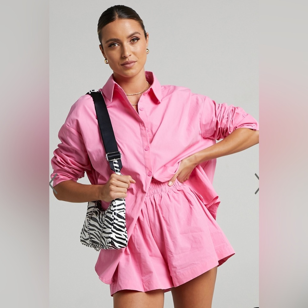 Showpo Pink High-Waist Elastic Waist Shorts